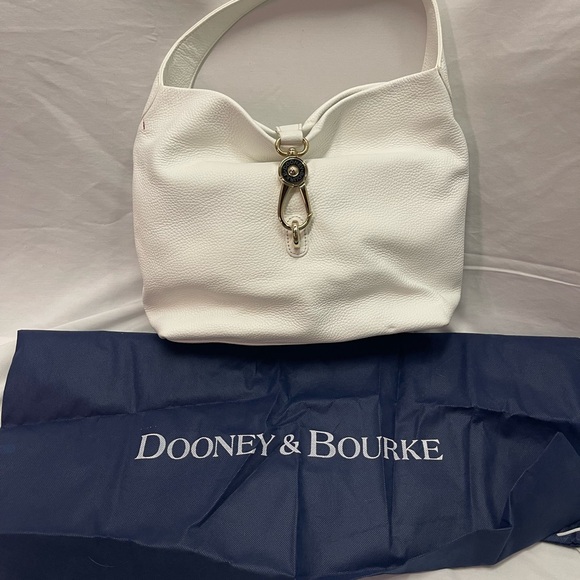 Dooney & Bourke Handbags - Dooney & Bourke White Hobo Pebble Bag with Gold Hardware